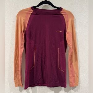 Falke Women’s Ergonomic Sport System Long Sleeve Running Purple Orange Shirt L